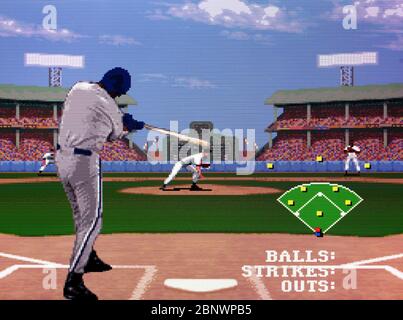 Frank Thomas Big Hurt Baseball - SNES Super Nintendo  - Editorial use only Stock Photo