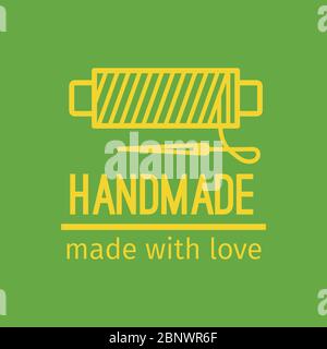Handmade thin line icon. Colorful logo design vector illustration Stock Vector