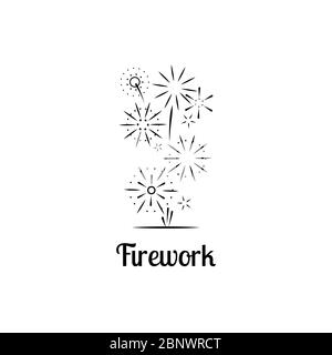 Firework company logo design on white background. Vector illustration Stock Vector