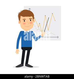 People profession. Man with schedule vector illustration Stock Vector