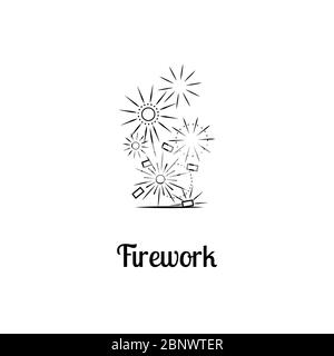 Firework company logo design on white background. Vector illustration Stock Vector