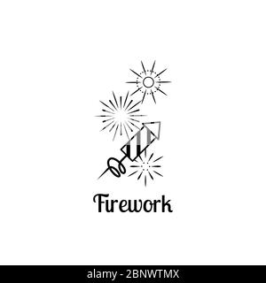 Firework company logo design on white background. Vector illustration Stock Vector