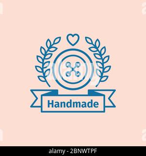 Handmade thin line icon. Colorful logo design vector illustration Stock Vector