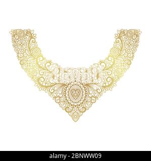 Golden neck print vector floral design for fashion Stock Vector
