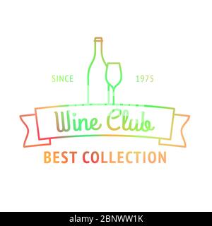 Wine club, best collection colorful logo vctor illustration Stock Vector