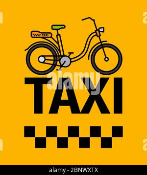 Bicycle taxi transport, advertising poster, vector illustration Stock Vector