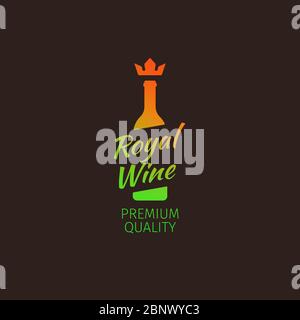 Royal wine premium quality colorful logo vector illustration Stock Vector