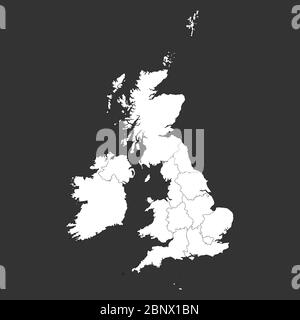 United kingdom map highlighted white on gray background. Business concepts and backgrounds. Stock Vector