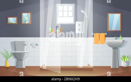 room decoration of bathroom with gradient design,vector illustration Stock Vector