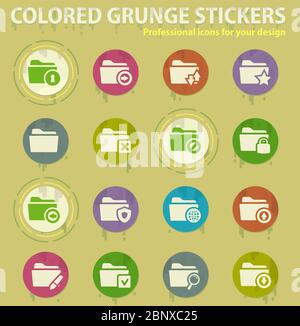 Set of download folder icons. Vector illustration Stock Vector Image ...