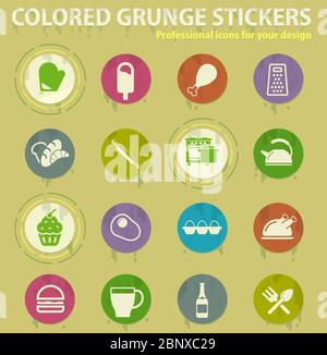 Food and kitchen simply icons Stock Vector