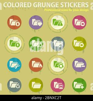 Folders icons set Stock Vector