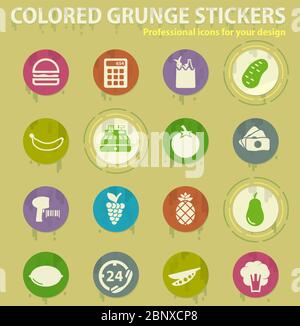 Grocery simply icons Stock Vector