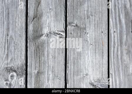 Close-up of planks of grey weathered wood background Stock Photo