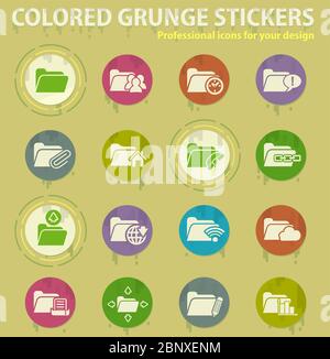 folder icon set Stock Vector