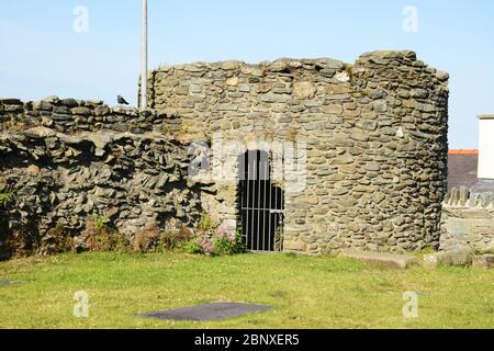 One of the corner towers at Holyhead Roman Fort on Anglesey in North Wales Stock Photo