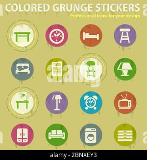furniture icon set Stock Vector