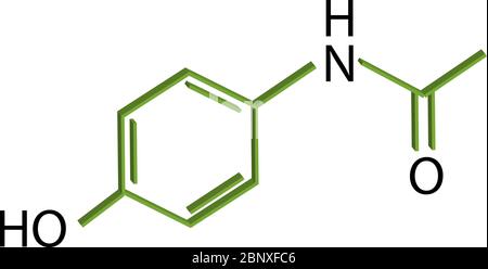 Skeletal formula of Paracetamol. Drug chemical molecule Stock Vector ...