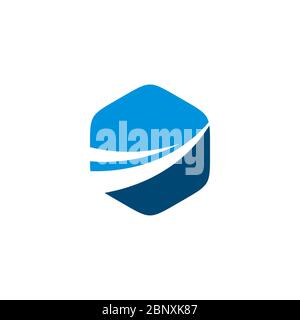 Hexagon Shape with Swoosh Logo Template Illustration Design. Vector EPS ...