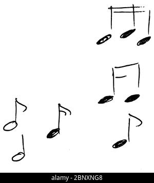 Music notes Black and White Stock Photos & Images - Alamy