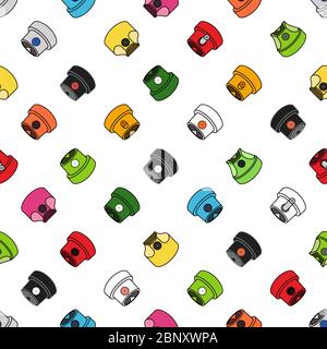 Graffiti Spray Caps Assorted Seamless Pattern. Isolated Vector Illustration Stock Vector