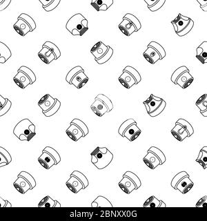 Abstract Graffiti Spray Caps Assorted Seamless Pattern. Isolated Vector Illustration Stock Vector