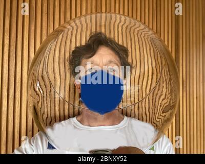 Safety glasses and a medical mask. Stock Photo