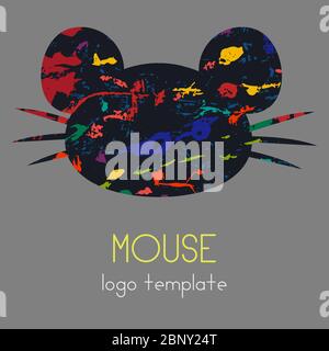 The mouse logo on a yellow background.  Stock Vector
