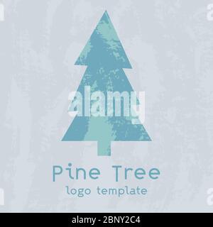 The lonely pine tree logotype. Stock Vector