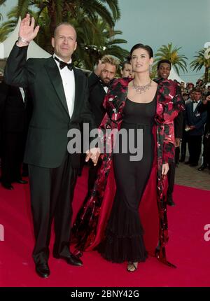 CANNES, FRANCE. May 1997: Actor Bruce Willis & wife actress Demi Moore at the 50th Cannes Film Festival.  File photo © Paul Smith/Featureflash Stock Photo