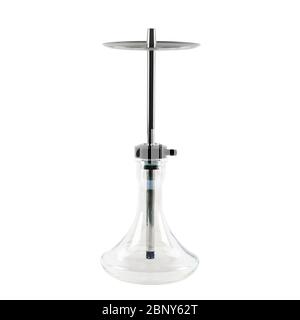 Hookah with a transparent glass flask. Isolated on a white background. Stock Photo