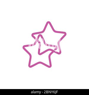 linked line geometric two star symbol logo vector Stock Vector