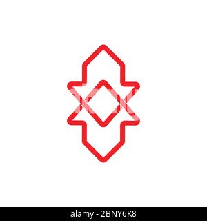 linked geometric arrow logo vector Stock Vector