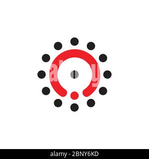 circle dots power button brand logo vector Stock Vector