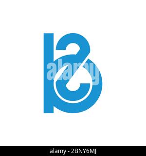 letters b2 simple geometric logo vector Stock Vector