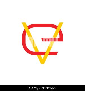 letter ev triangle linked line logo vector Stock Vector