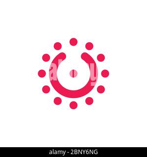 letter u sun dots simple logo vector Stock Vector