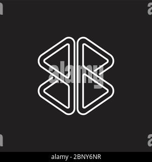 abstract letter bb stripes geometric triangle line logo Stock Vector