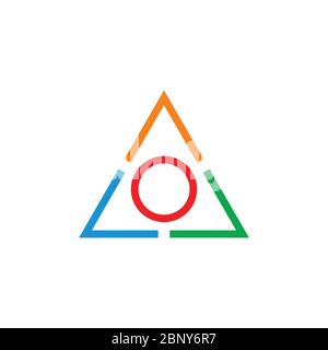 triangle line circle geometric logo vector Stock Vector