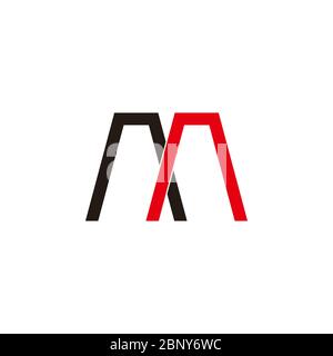 letter m simple overlapping line colorful logo vector Stock Vector