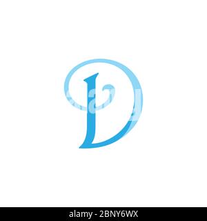 letter d simple curves logo vector Stock Vector