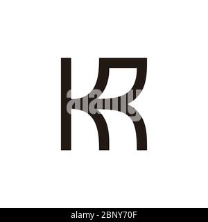 letter kr simple geometric lines art design symbol logo vector Stock Vector