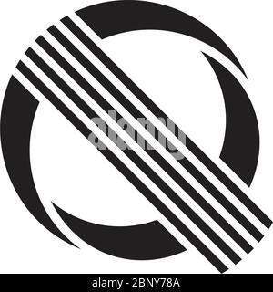 abstract letter q stripes circle 3d object logo vector Stock Vector