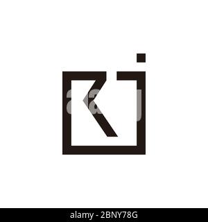 letter rj arrow simple geometric square line design symbol logo vector Stock Vector