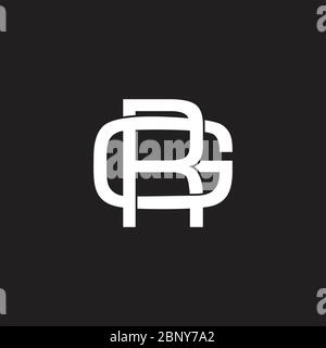 letter gr simple geometric overlap design symbol logo vector Stock Vector