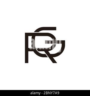 letter rg simple geometric overlap design symbol logo vector Stock Vector