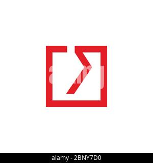 letter cr arrow simple geometric line design symbol logo vector Stock Vector