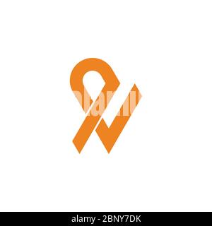 letter qv abstract linear logo vector Stock Vector