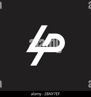 letter lp simple geometric lines logo vector Stock Vector