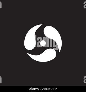 circle curves water rotation logo vector Stock Vector